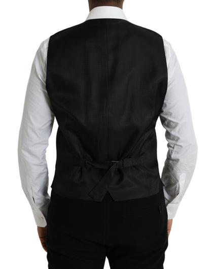 Gilet-robe noir en laine de Dolce & Gabbana, gilet formel.