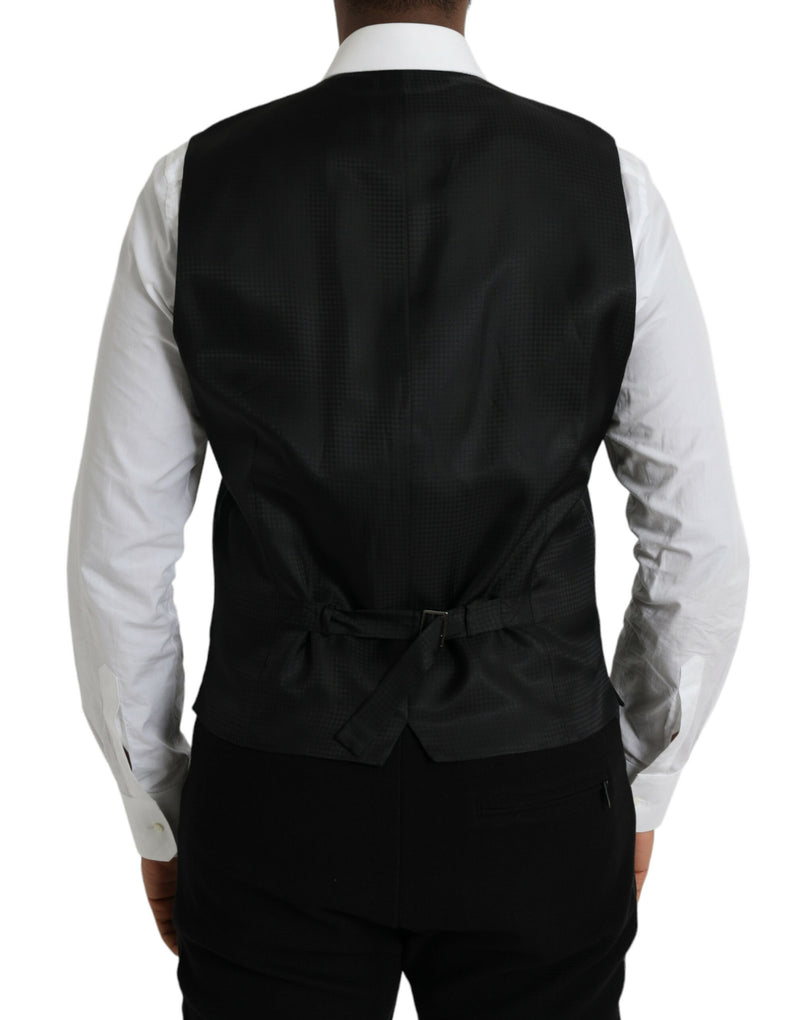 Dolce & Gabbana Black Wool Waistcoat - Elegant Formal Vest