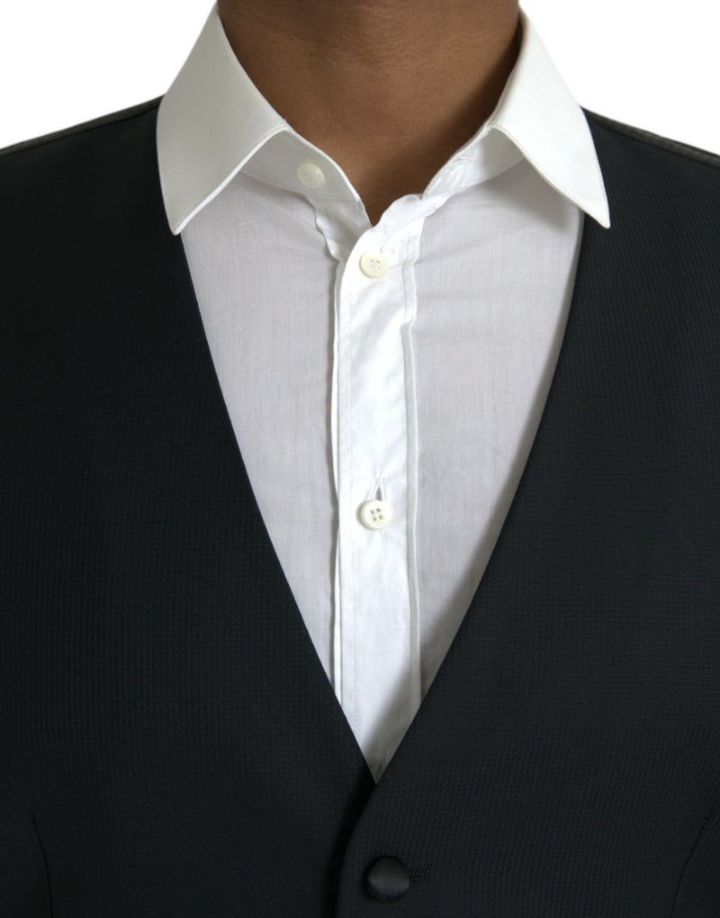 Dolce & Gabbana Black Wool Waistcoat - Elegant Formal Vest