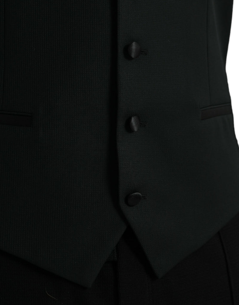 Dolce & Gabbana Black Wool Waistcoat - Elegant Formal Vest
