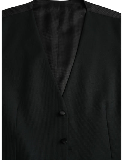 Gilet-robe noir en laine de Dolce & Gabbana, gilet formel.