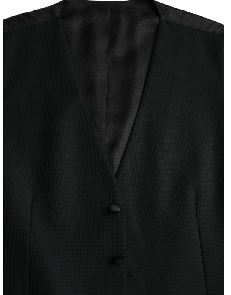 Dolce & Gabbana Black Wool Waistcoat - Elegant Formal Vest
