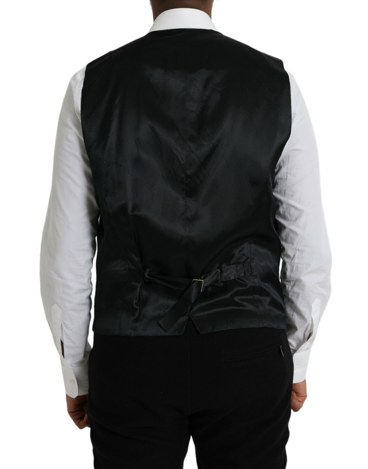 Dolce & Gabbana Black Wool Waistcoat - Elegant Formal Vest
