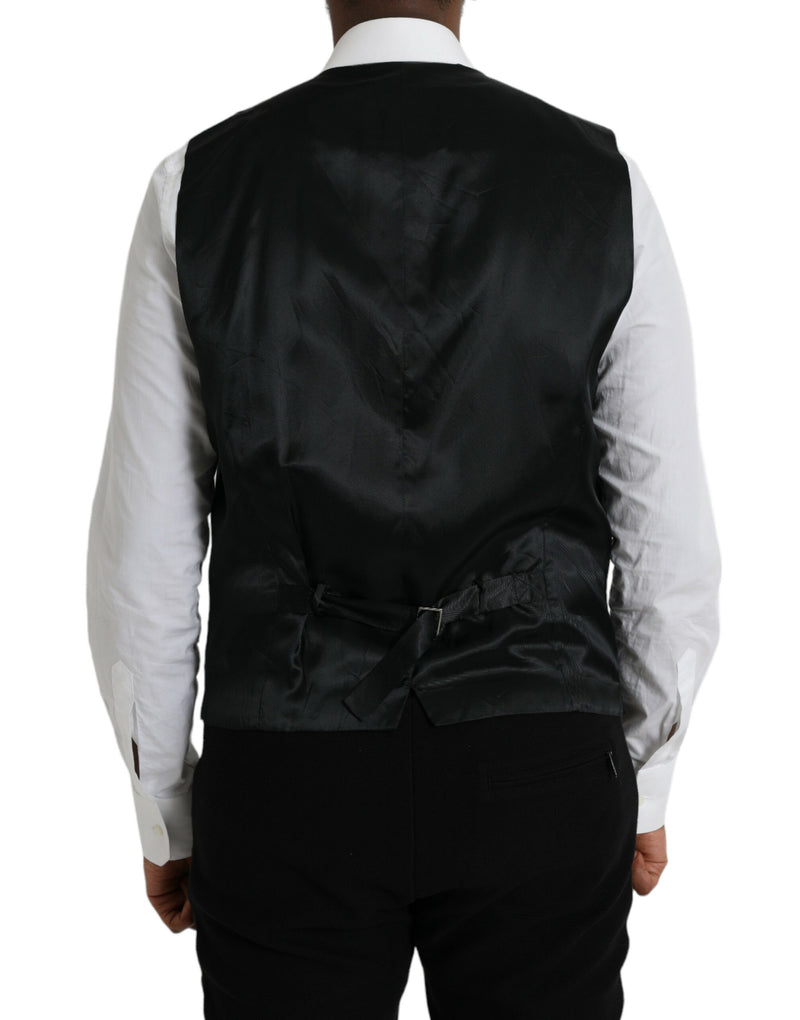 Dolce & Gabbana Black Wool Waistcoat - Elegant Formal Vest