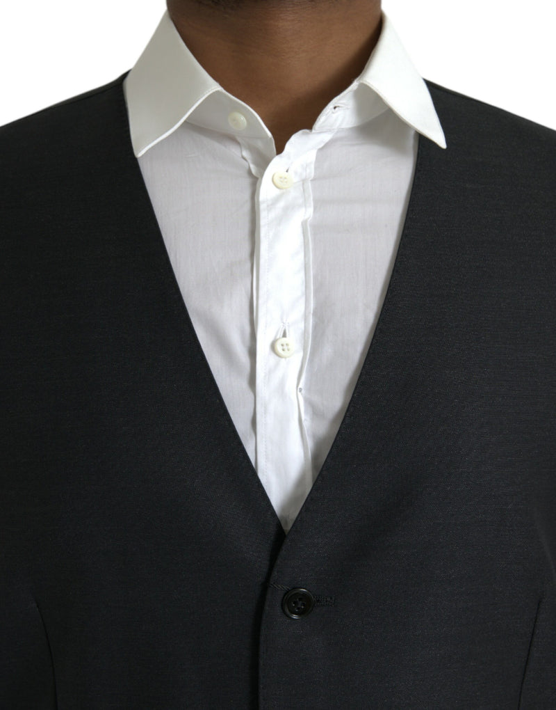Dolce & Gabbana Black Wool Waistcoat - Elegant Formal Vest