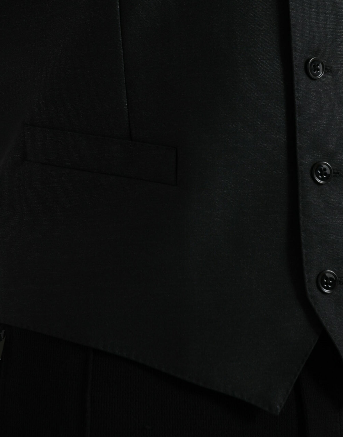 Dolce & Gabbana Black Wool Waistcoat - Elegant Formal Vest