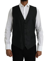 Dolce & Gabbana Black Wool Waistcoat - Elegant Formal Vest
