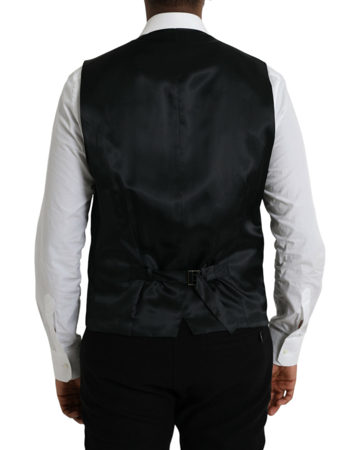 Dolce & Gabbana Black Wool Waistcoat - Elegant Formal Vest