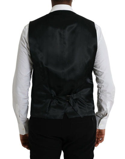 Gilet-robe noir en laine de Dolce & Gabbana, gilet formel.