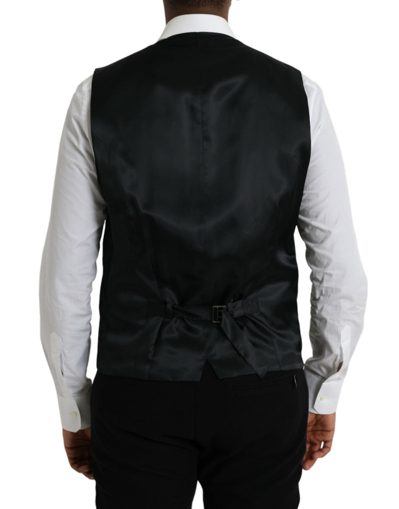 Dolce & Gabbana Black Wool Waistcoat - Elegant Formal Vest