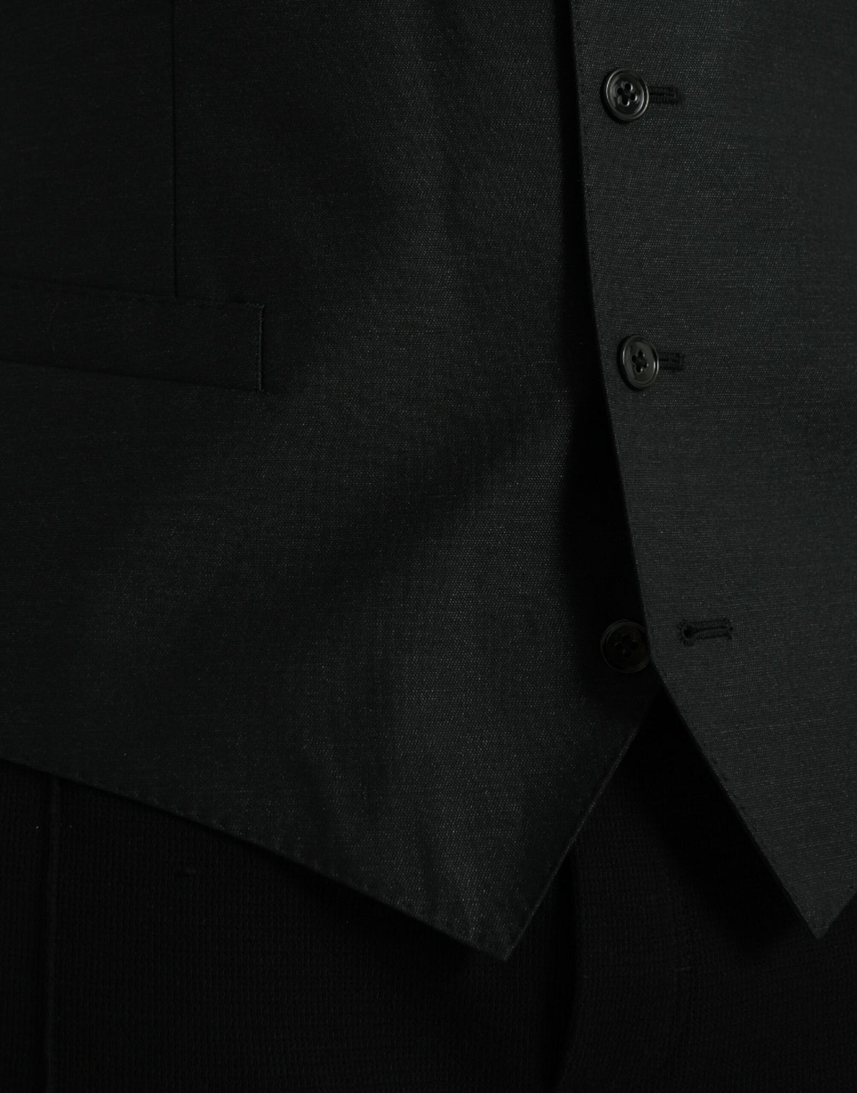 Dolce & Gabbana Black Wool Waistcoat - Elegant Formal Vest