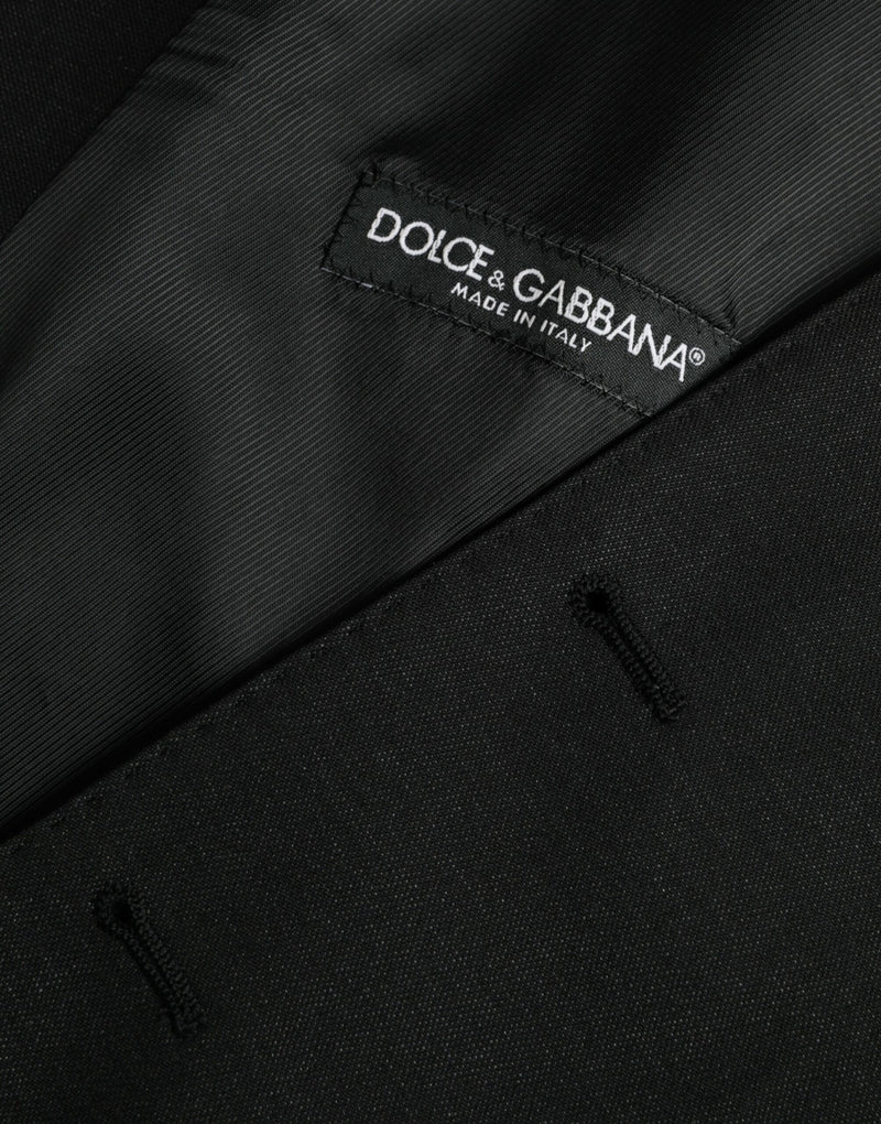 Dolce & Gabbana Black Wool Waistcoat - Elegant Formal Vest