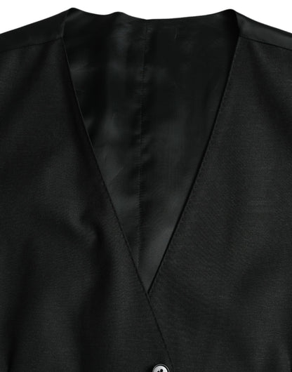 Gilet-robe noir en laine de Dolce & Gabbana, gilet formel.