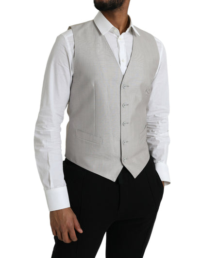Gilet de costume en laine grise clair Dolce & Gabbana