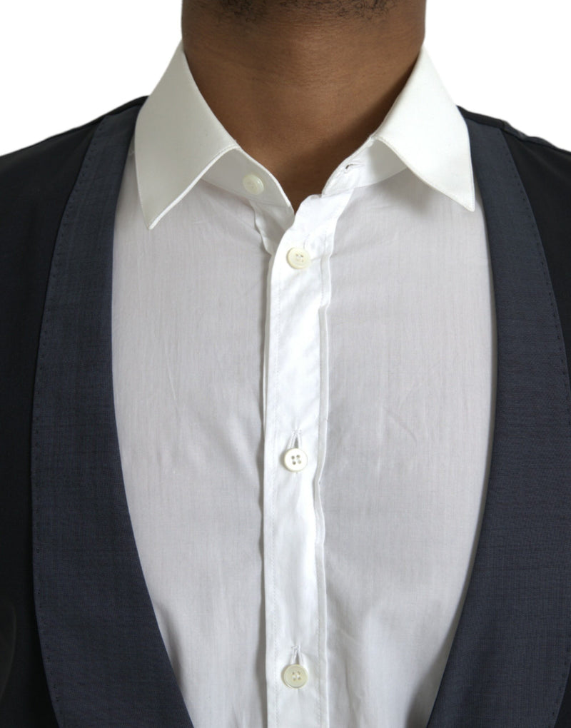 Dolce & Gabbana Black Wool Waistcoat - Elegant Men's Formal Vest