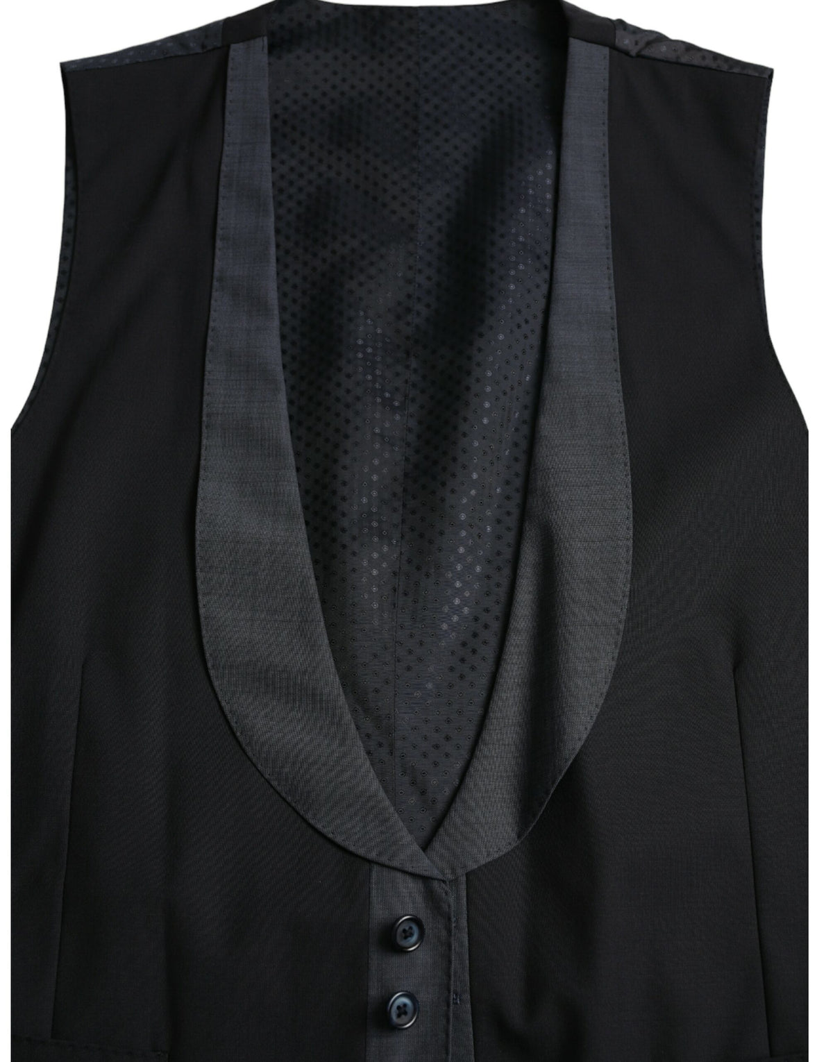 Dolce & Gabbana Black Wool Waistcoat - Elegant Men's Formal Vest