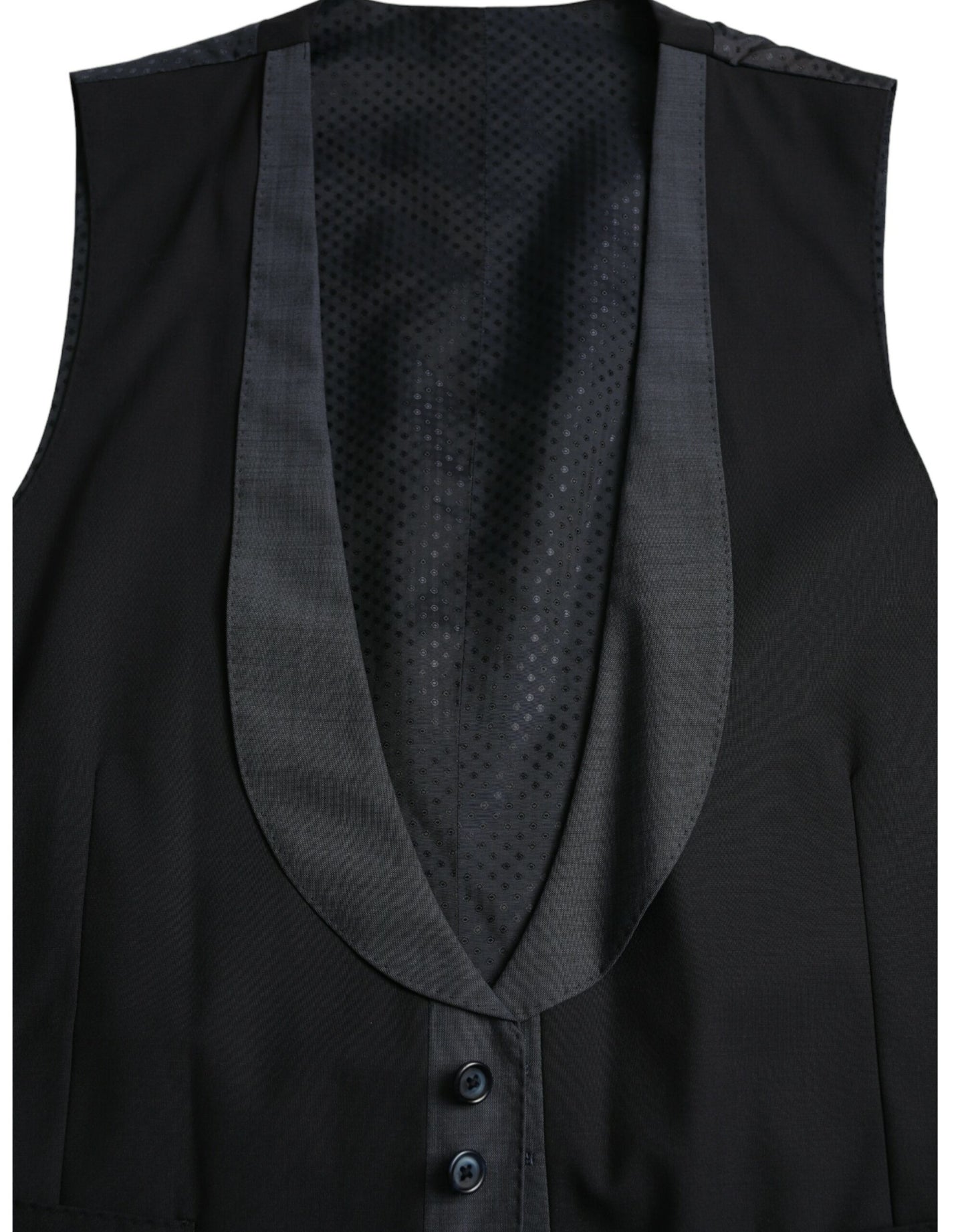 Gilet-robe noir en laine de Dolce & Gabbana, gilet formel.