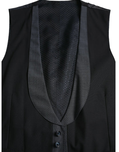 Gilet-robe noir en laine de Dolce & Gabbana, gilet formel.