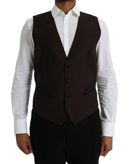 Dolce & Gabbana Bruine wollen vestjurk, formeel vest