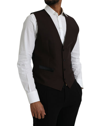 Dolce & Gabbana Bruine wollen vestjurk, formeel vest