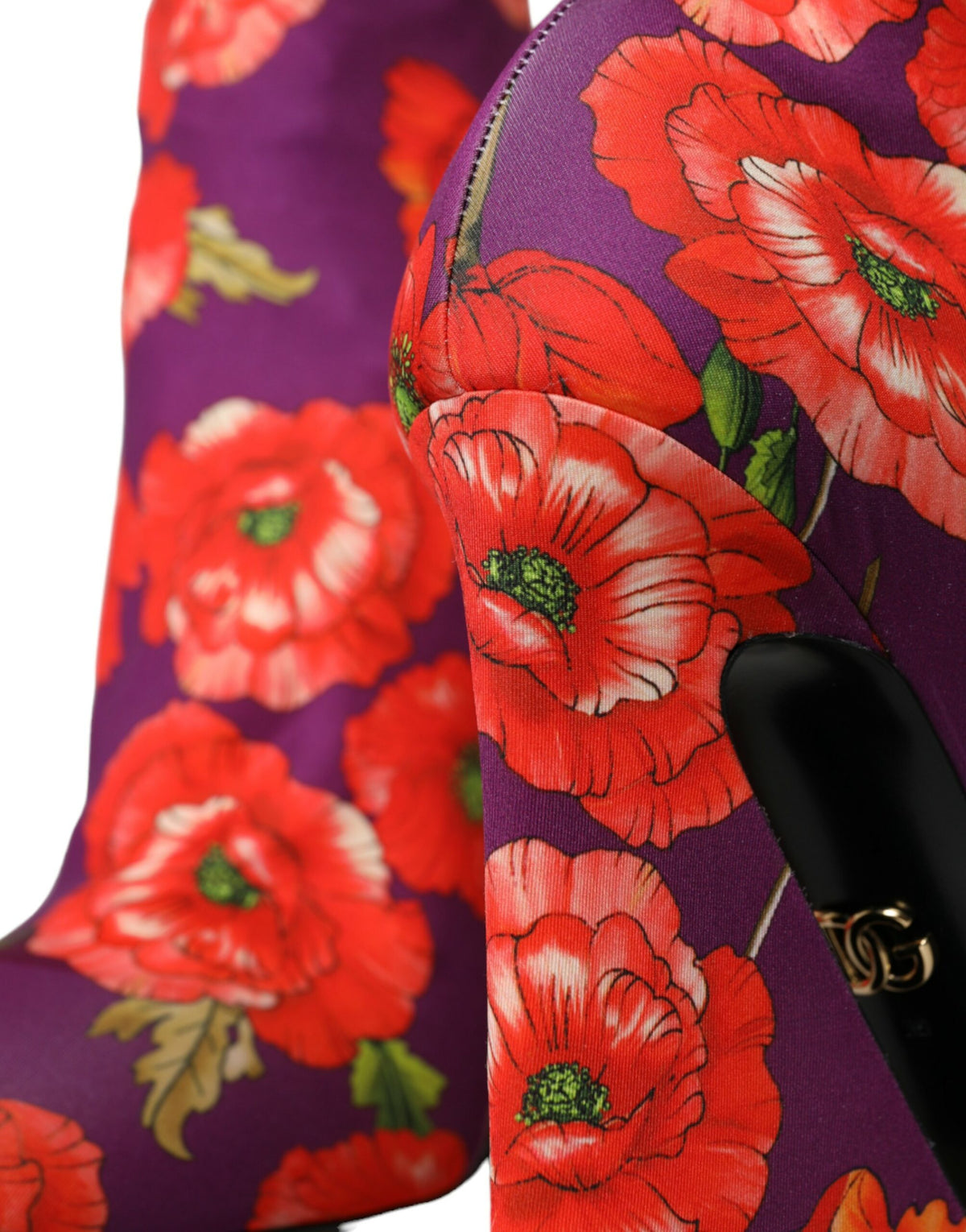 Dolce & Gabbana Bottines Ankle Stretch Jersey Floral Violet