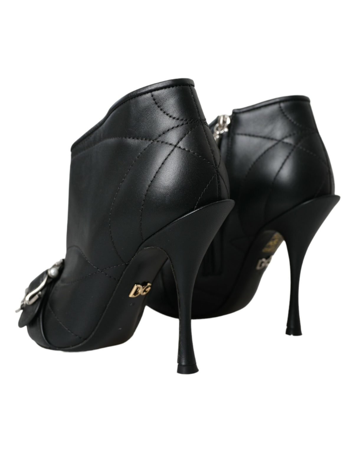 Dolce & Gabbana Black Devotion Quilted Buckled Boots