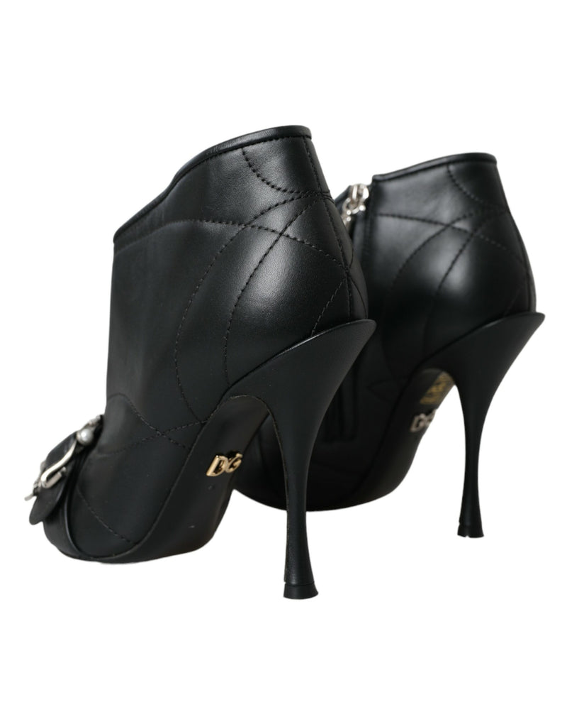 Dolce & Gabbana Black Devotion Quilted Buckled Boots