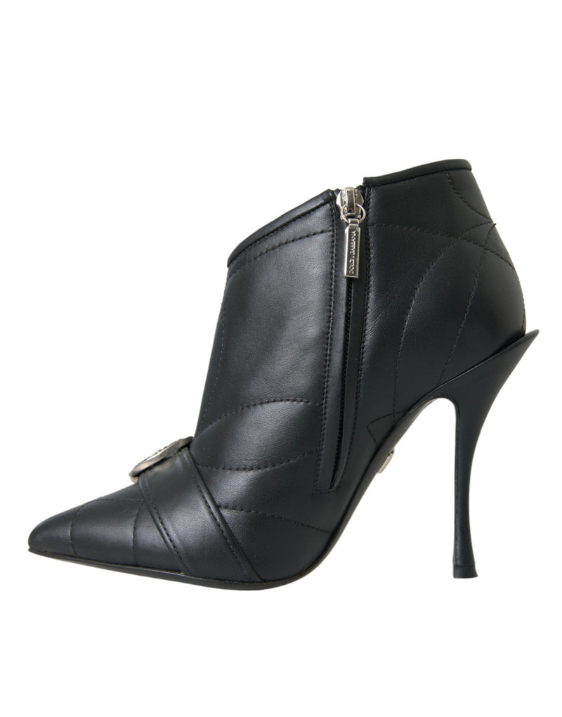 Dolce & Gabbana Black Devotion Quilted Buckled Boots