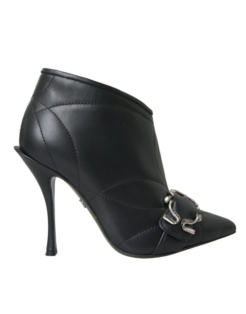Dolce & Gabbana Black Devotion Quilted Buckled Boots