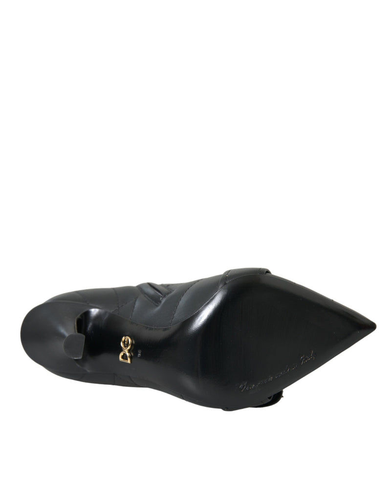 Dolce & Gabbana Black Devotion Quilted Buckled Boots