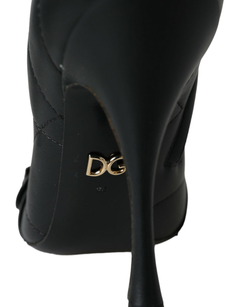 Dolce & Gabbana Black Devotion Quilted Buckled Boots