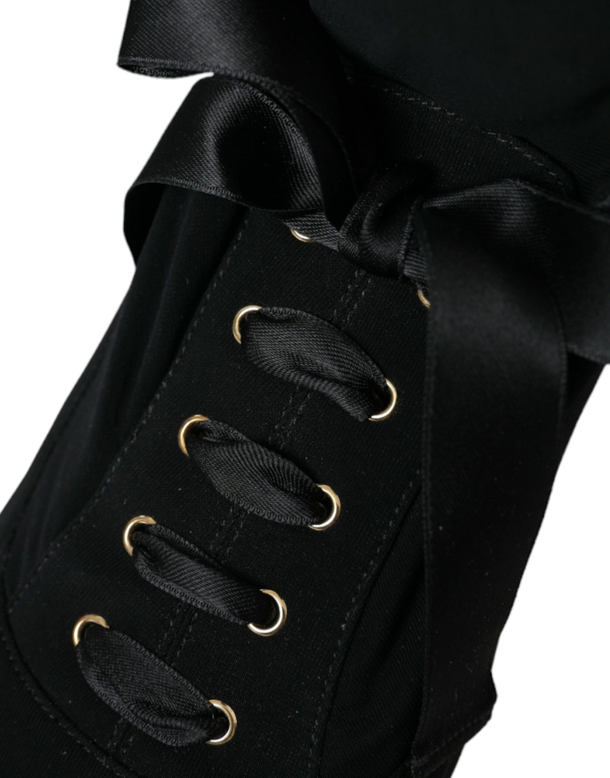 Dolce & Gabbana Black Stiletto Heels Mid Calf Boots