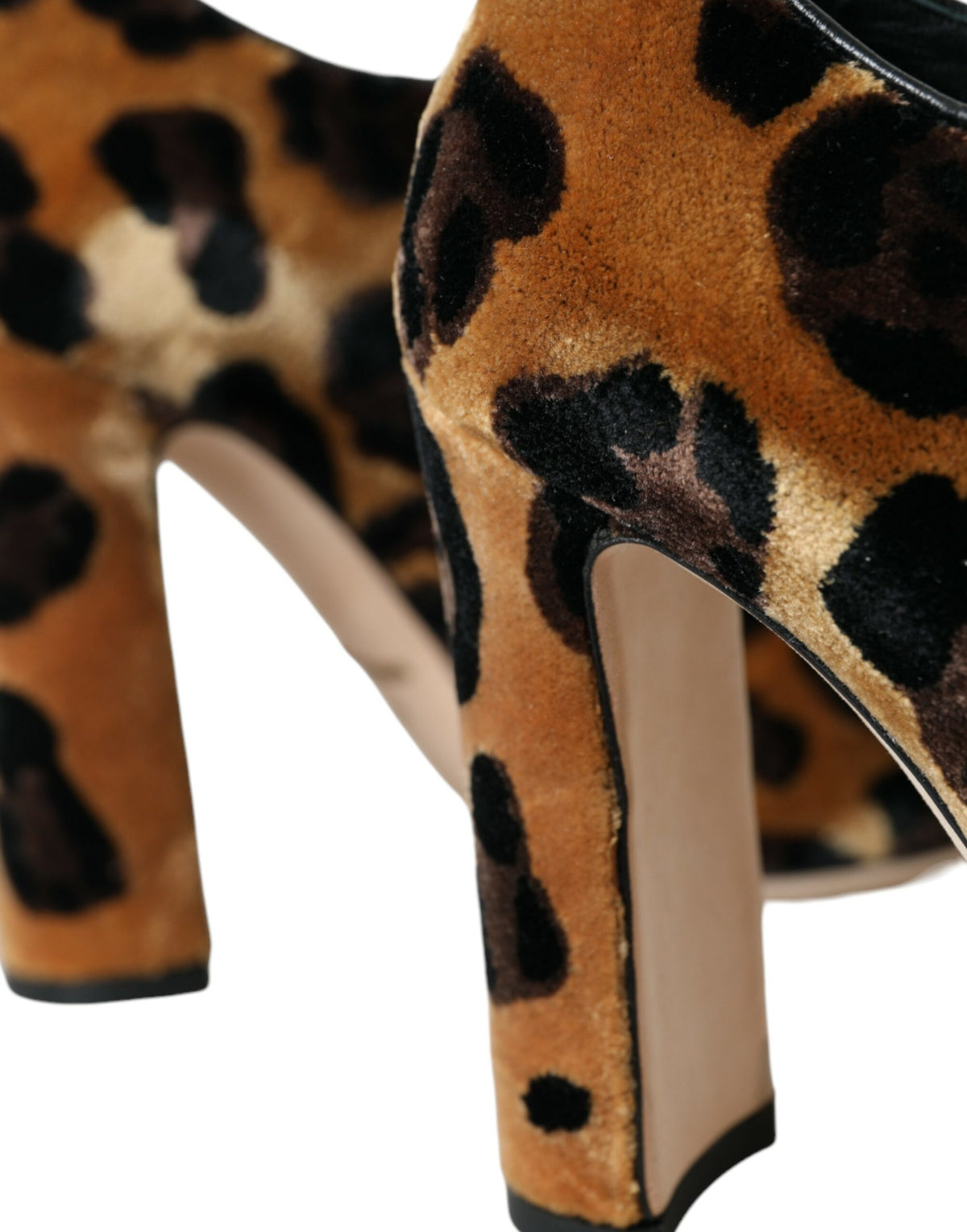 Dolce & Gabbana Brown Leopard Hair Lace Up Booties