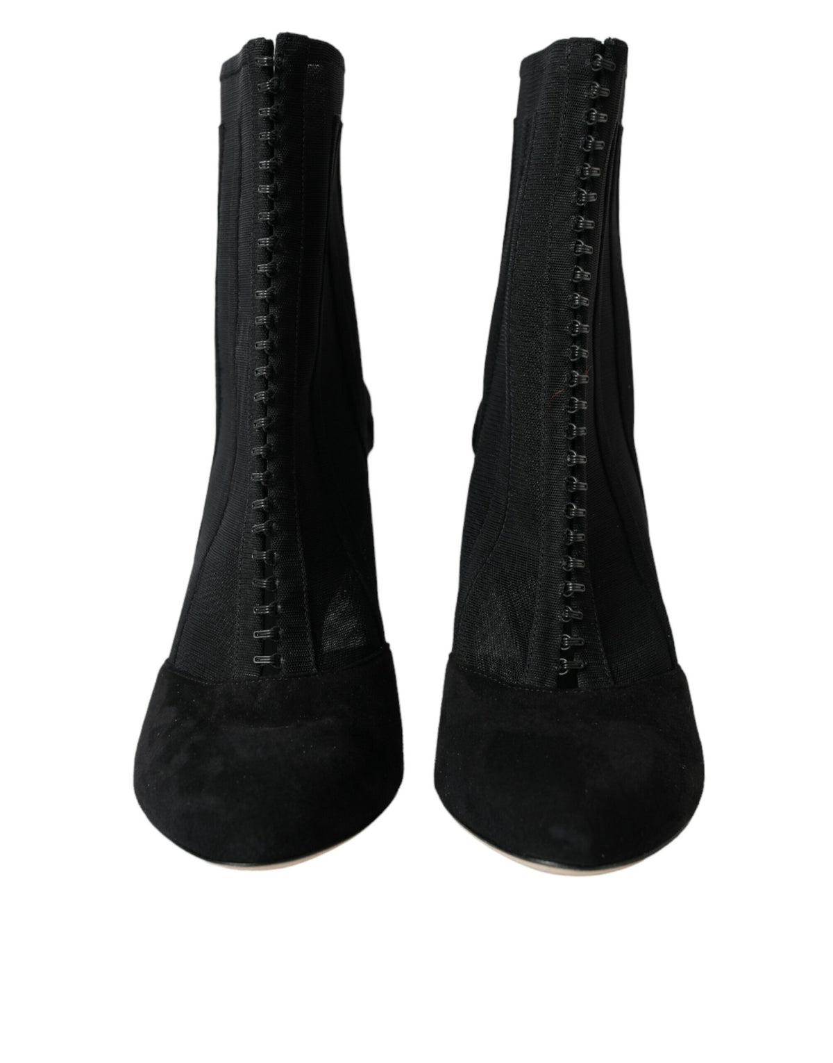 Dolce & Gabbana Black Mesh Stiletto Heels Ankle Boots