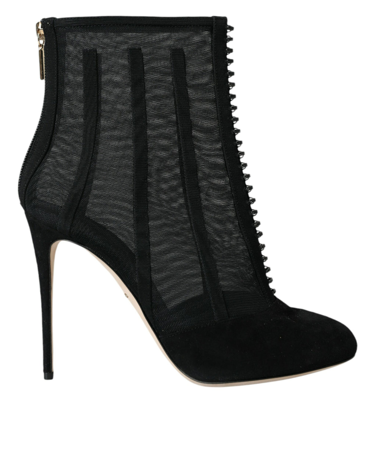 Dolce & Gabbana Black Mesh Stiletto Heels Ankle Boots