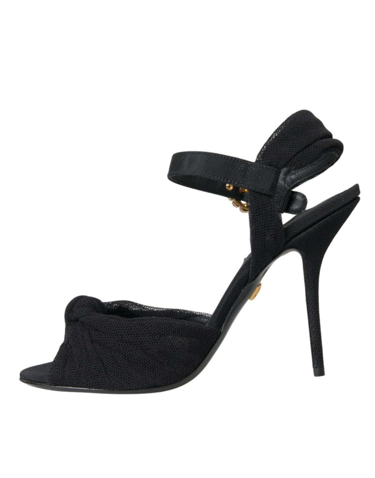 Dolce & Gabbana Black Suede Embellished Heels Sandals