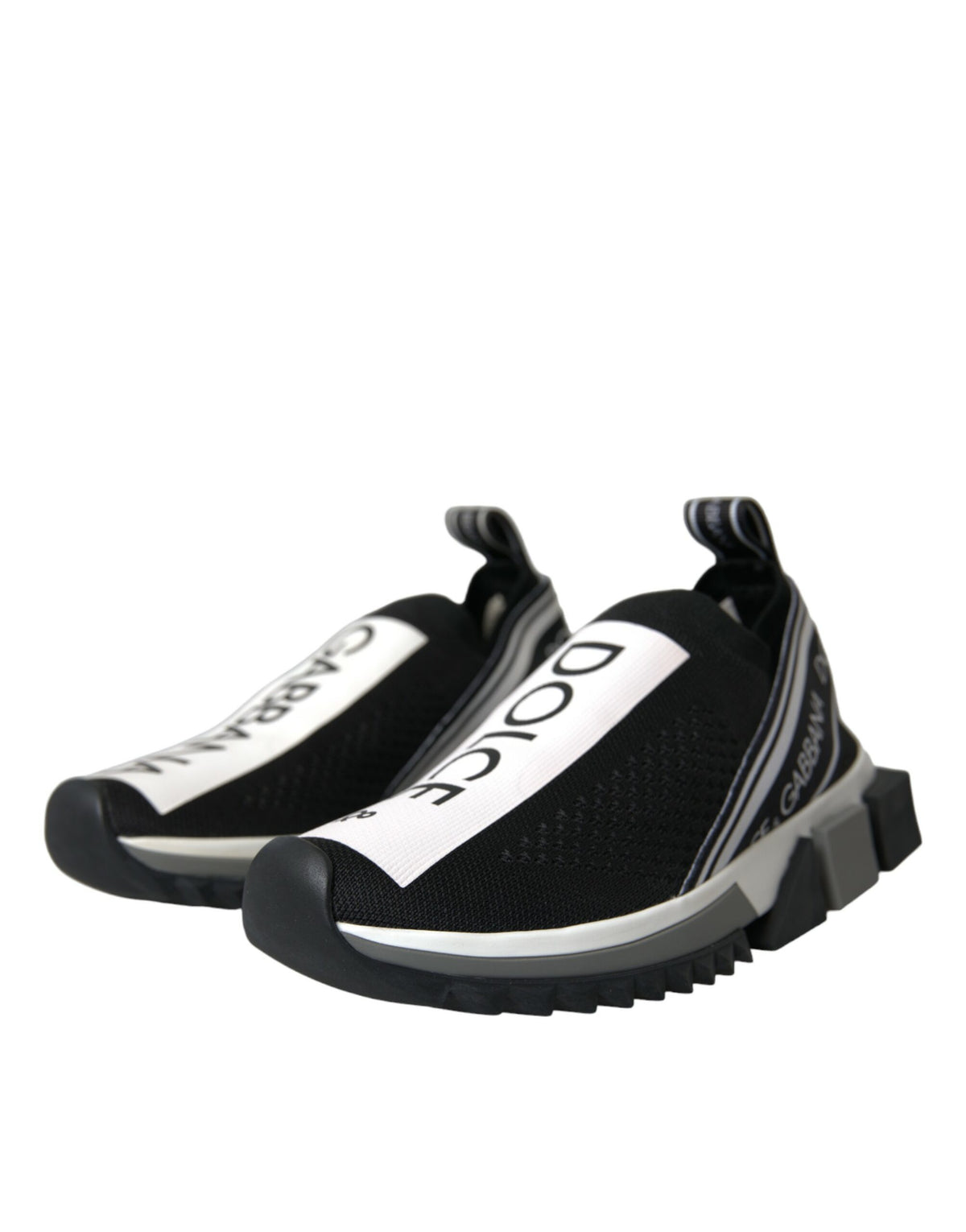 Dolce & Gabbana Sorrento Black and White Slip-On Sneakers