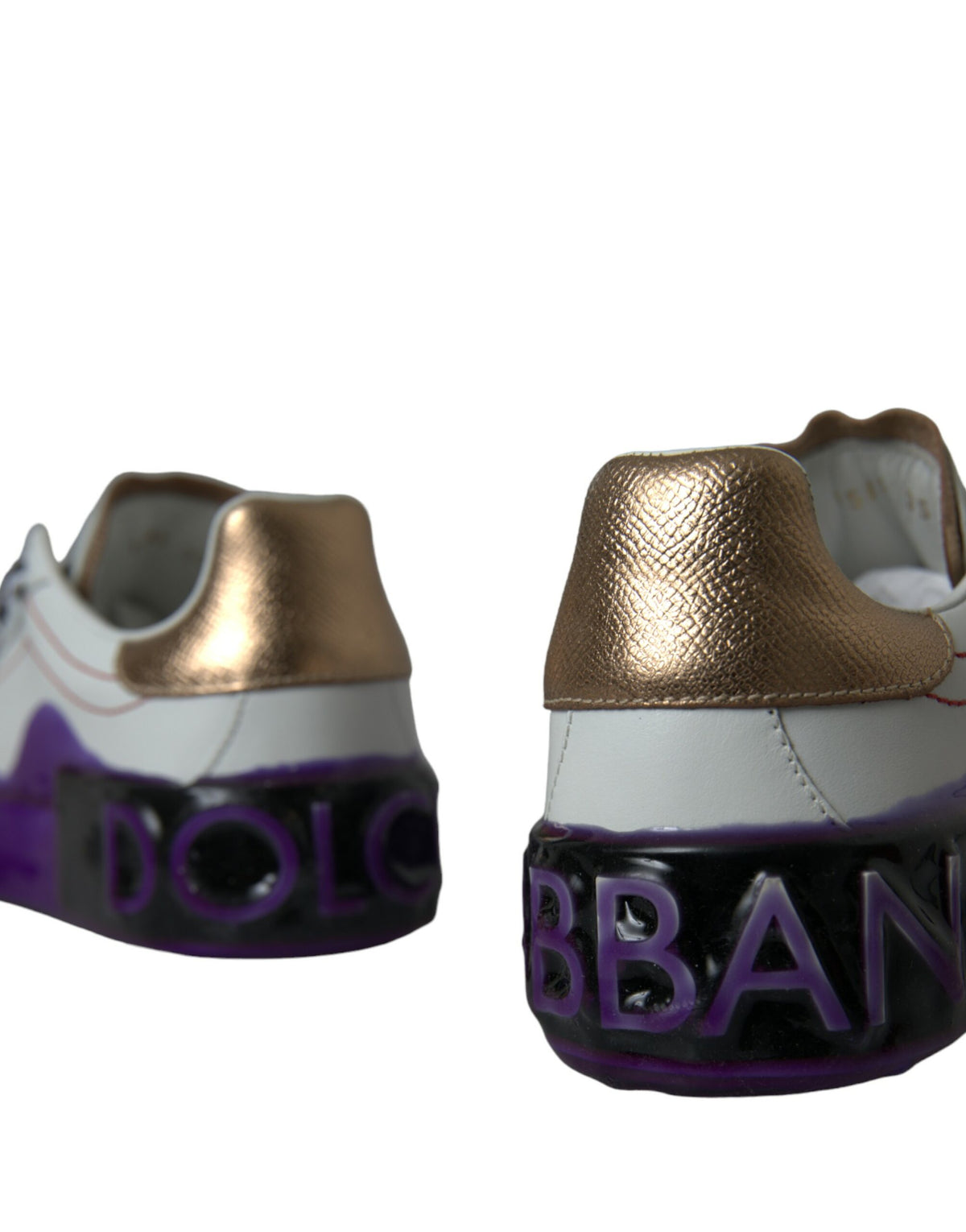 Dolce & Gabbana White Leather Portofino Low Top Sneakers