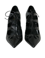 Dolce & Gabbana Black Python Leather Mary Jane Pumps