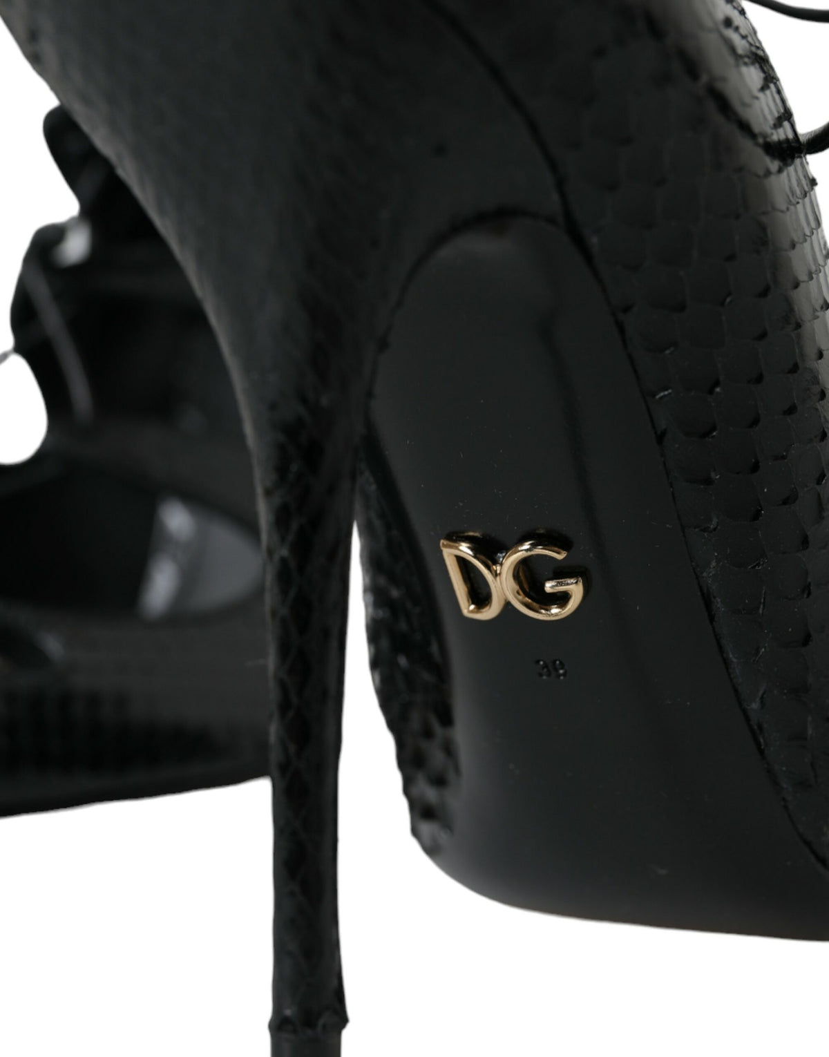Dolce & Gabbana Black Python Leather Mary Jane Pumps