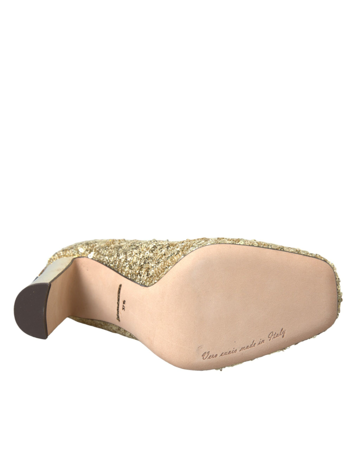 Dolce & Gabbana Gold Sequin Crystal Heels Pumps
