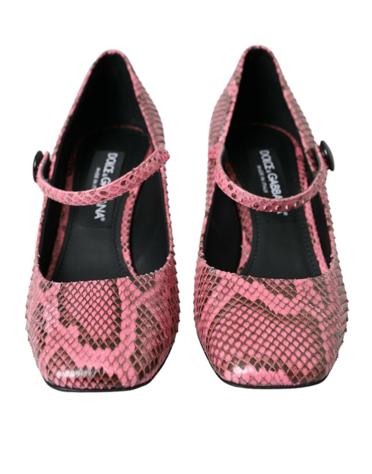 Dolce & Gabbana Pink Python Leather Mary Jane Heels