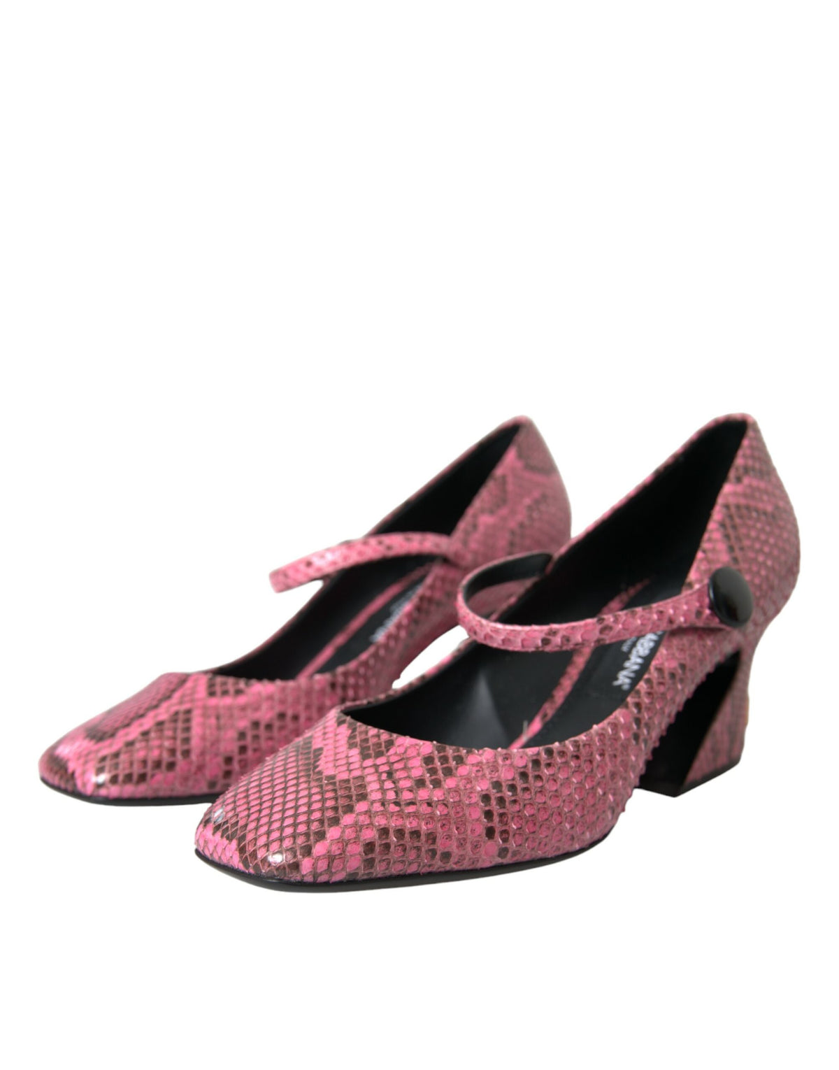 Dolce & Gabbana Pink Python Leather Mary Jane Heels