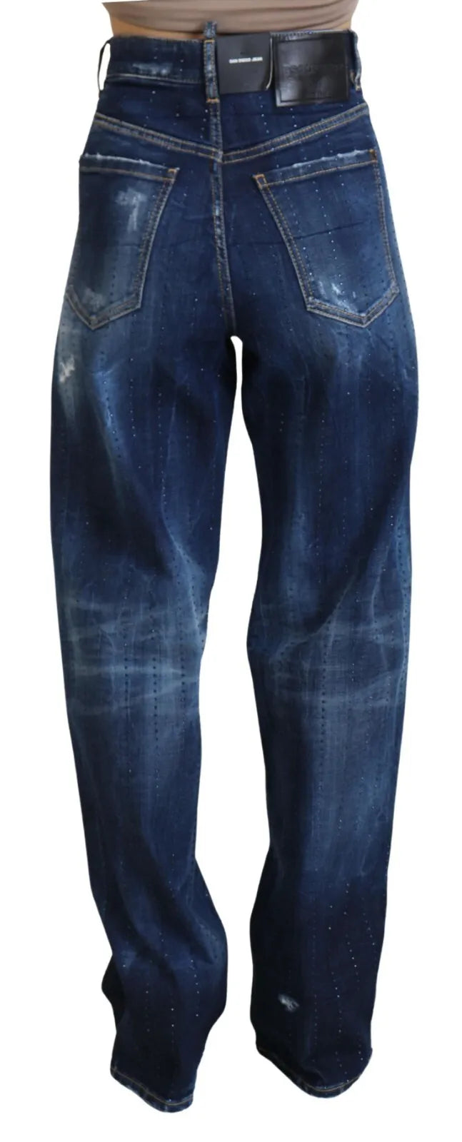 Dsquared² Blauwe High Waist Rechte Denim Jeans San Diego