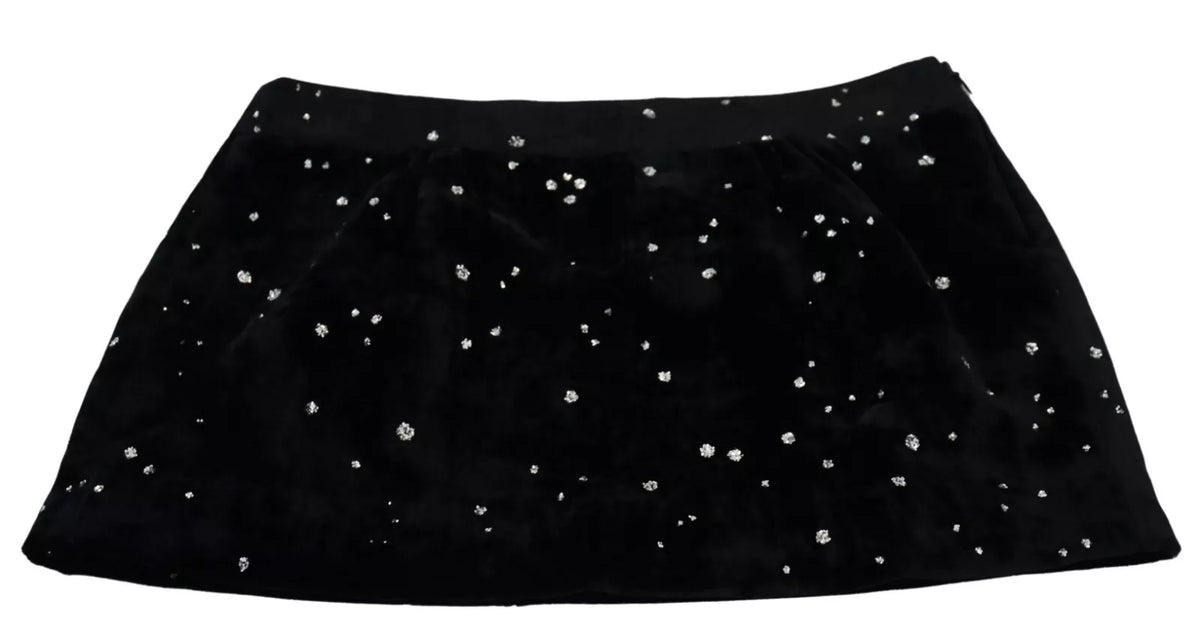 Dsquared² Jupe Mini A-ligne Noir Embellie Taille Mi-haute