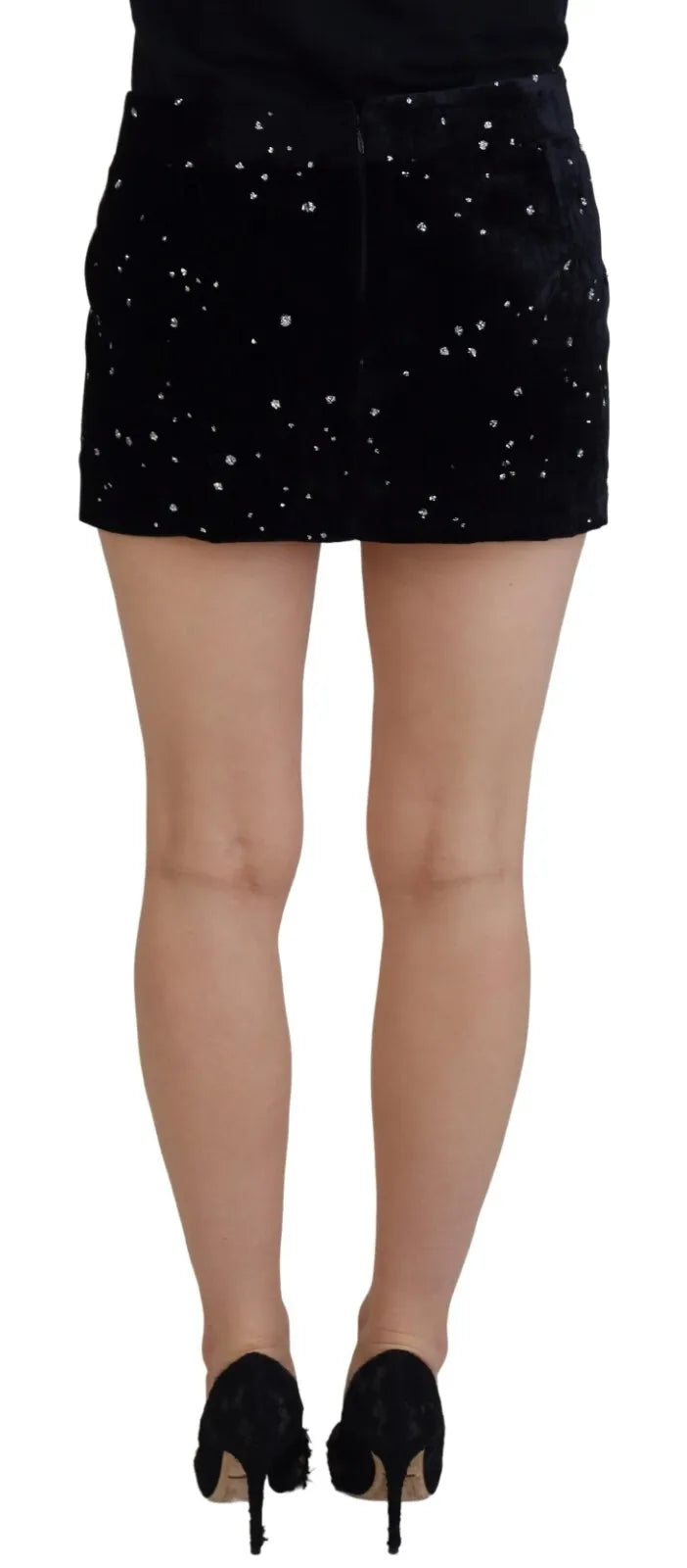 Dsquared² Jupe Mini A-ligne Noir Embellie Taille Mi-haute