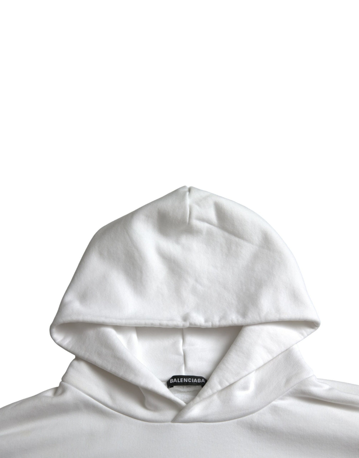 Pull à capuche en coton blanc avec logo Balenciaga