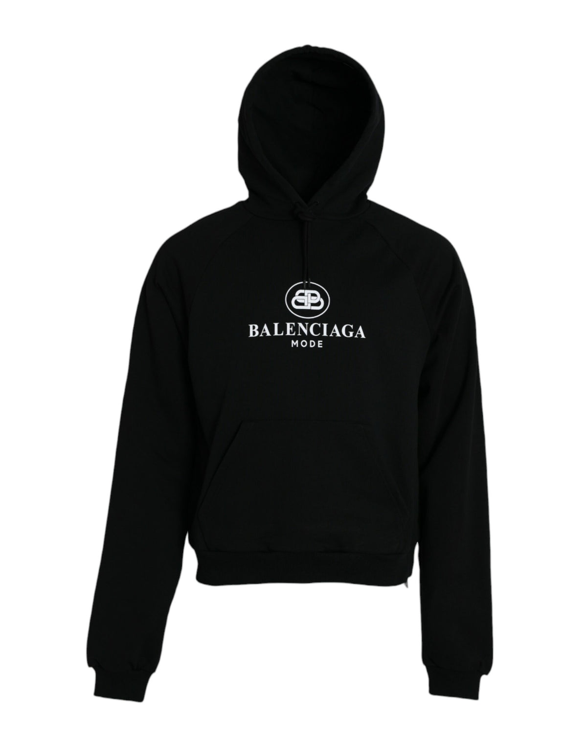 Pull à capuche en coton noir avec logo Balenciaga