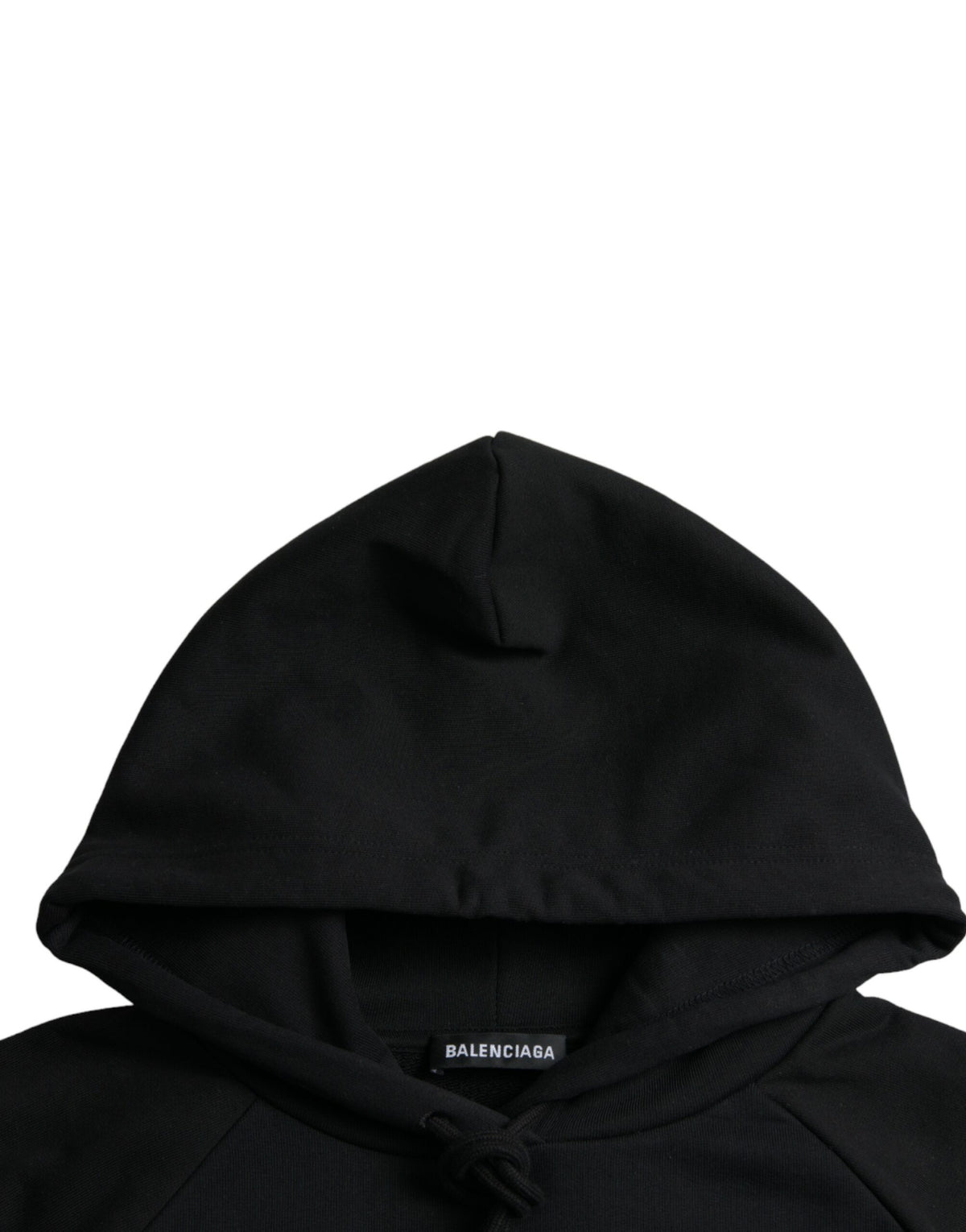 Pull à capuche en coton noir avec logo Balenciaga