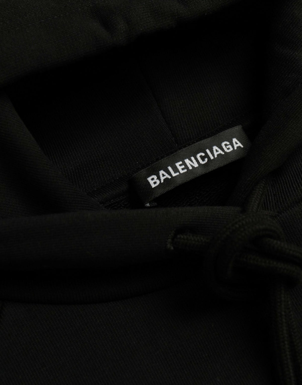 Pull à capuche en coton noir avec logo Balenciaga